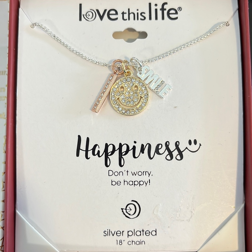 Love This Life HAPPINESS necklace NÉW in box David Culiner